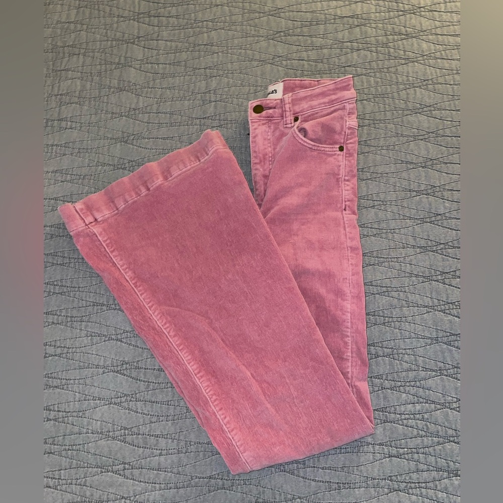 ROLLA’S Eastcoast Baby Whale Corduroy Lilac Cord High rise Flare Pants Size 24 - Picture 9 of 16
